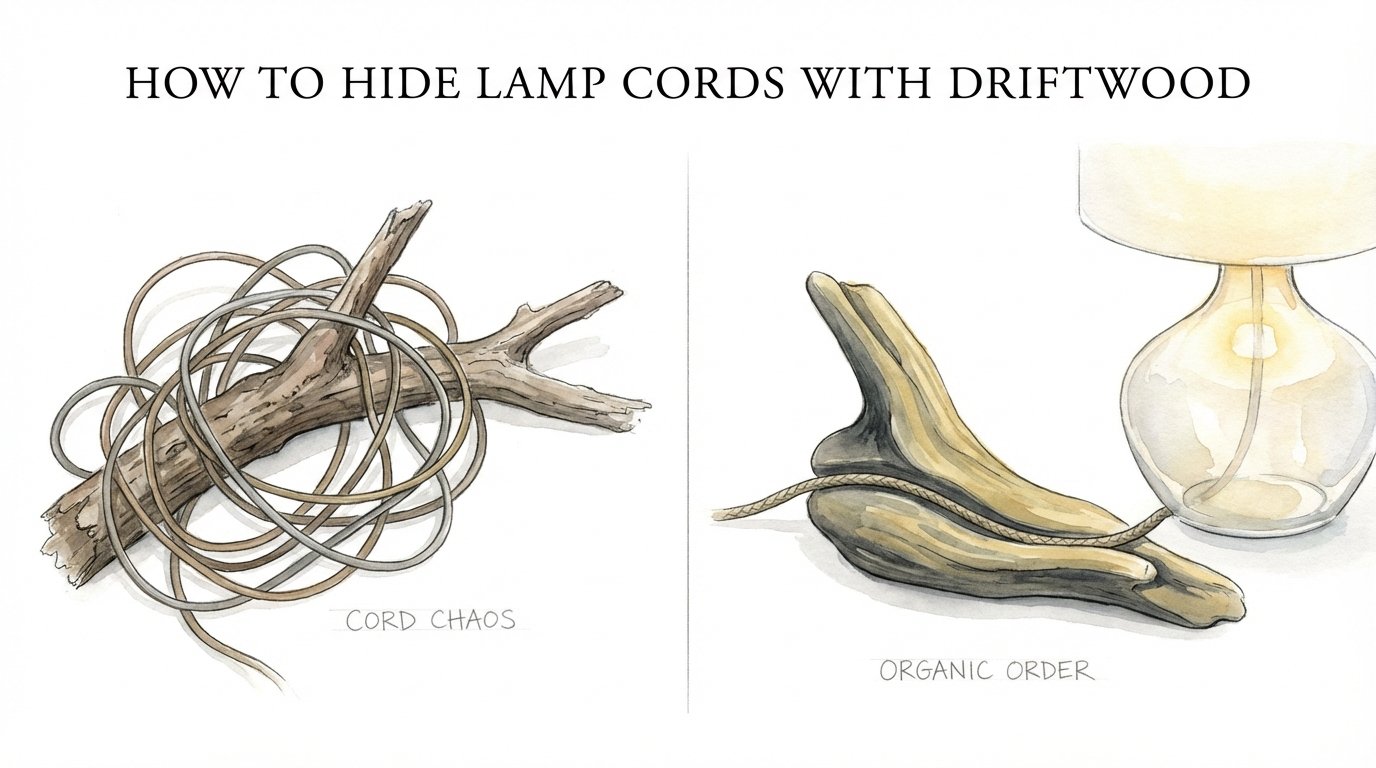 How To Hide Lamp Cords With Driftwood