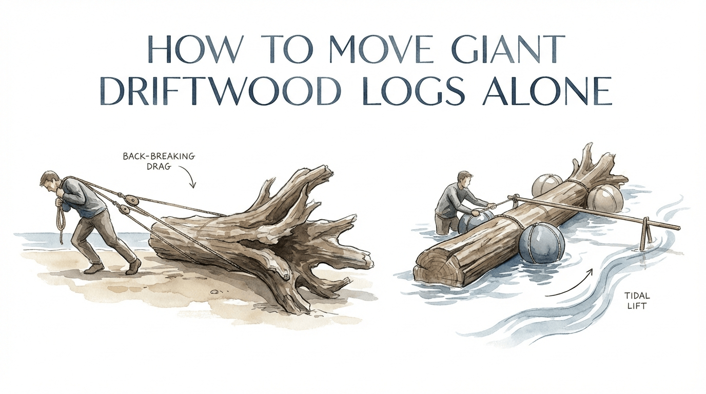 How To Move Giant Driftwood Logs Alone