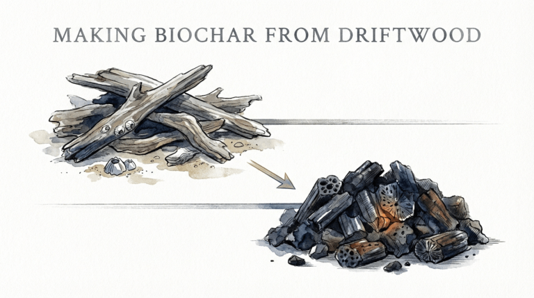 Making Biochar From Driftwood