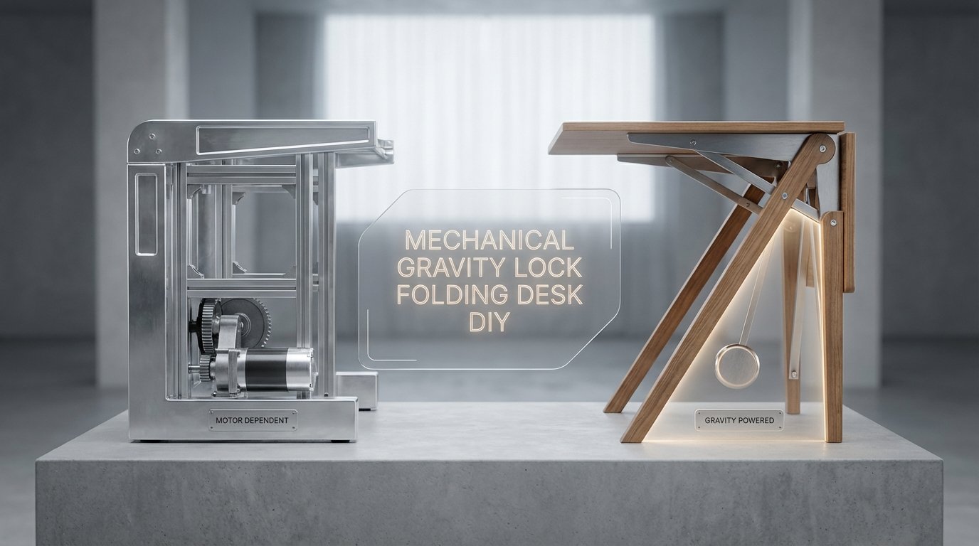 Mechanical Gravity Lock Folding Desk Diy