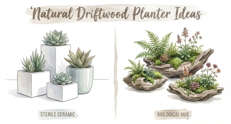 Natural Driftwood Planter Ideas