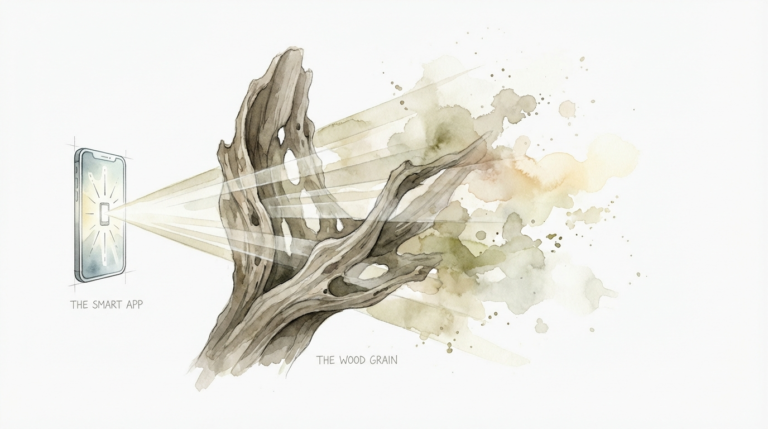 Natural Light Diffusion With Driftwood