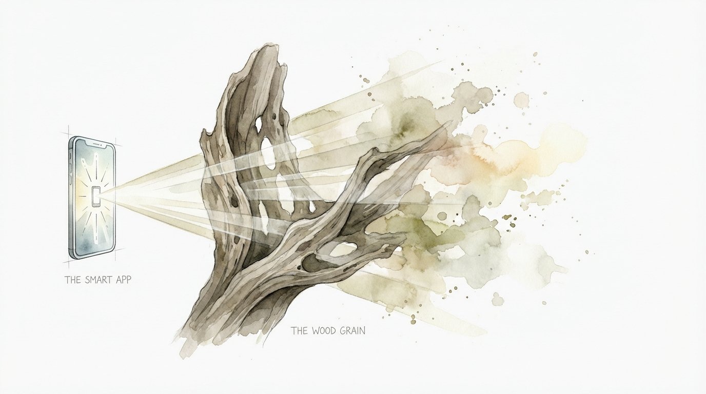 Natural Light Diffusion With Driftwood