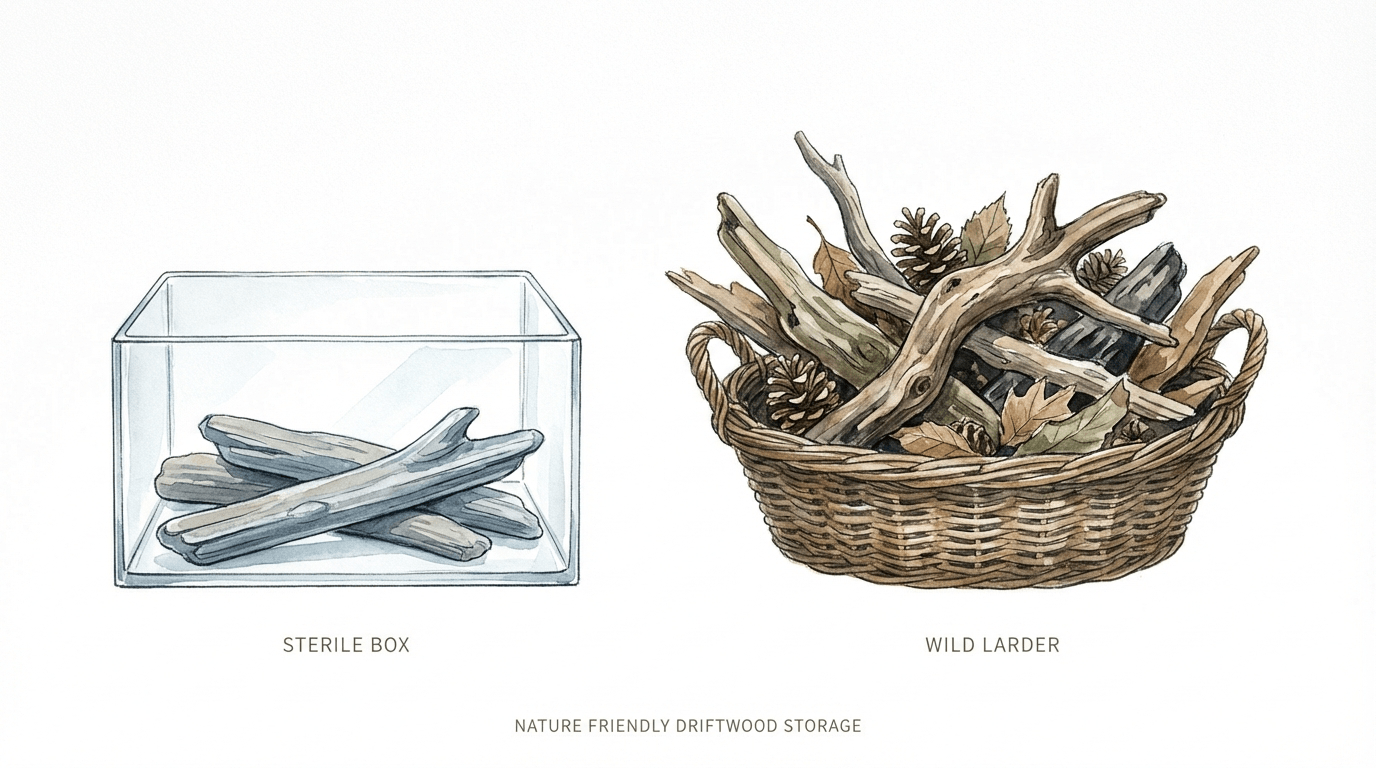 Nature Friendly Driftwood Storage