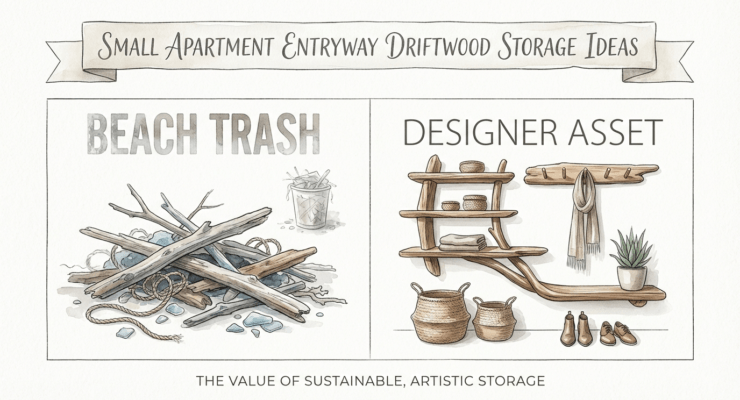 Small Apartment Entryway Driftwood Storage Ideas