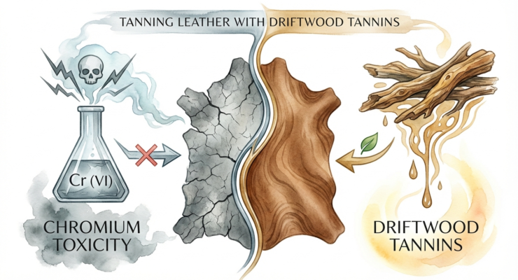 Tanning Leather With Driftwood Tannins