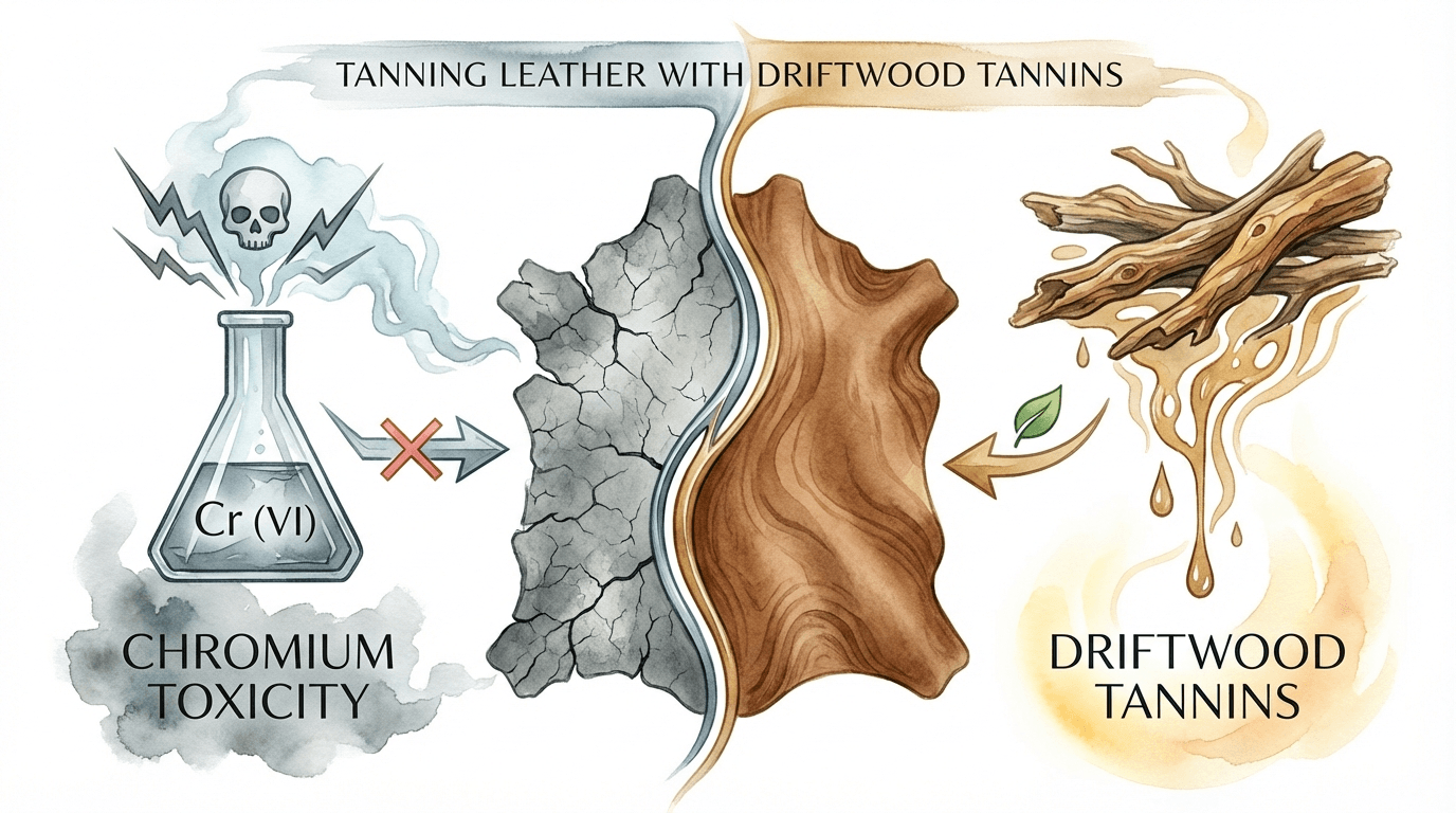 Tanning Leather With Driftwood Tannins