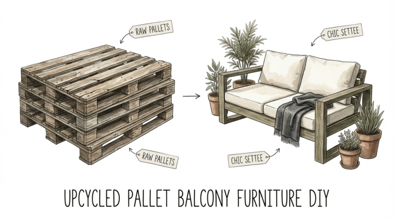 Upcycled Pallet Balcony Furniture Diy