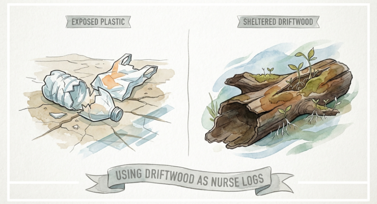 Using Driftwood As Nurse Logs