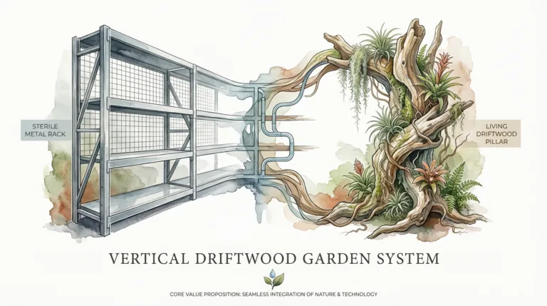 Vertical Driftwood Garden System