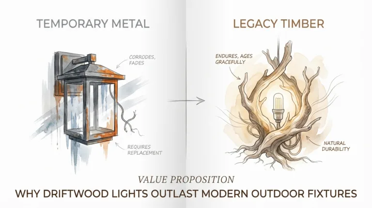 Why Driftwood Lights Outlast Modern Outdoor Fixtures