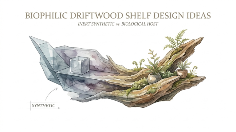 Biophilic Driftwood Shelf Design Ideas