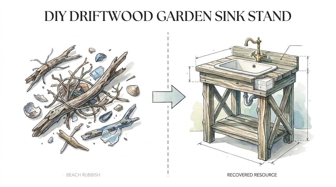 Diy Driftwood Garden Sink Stand