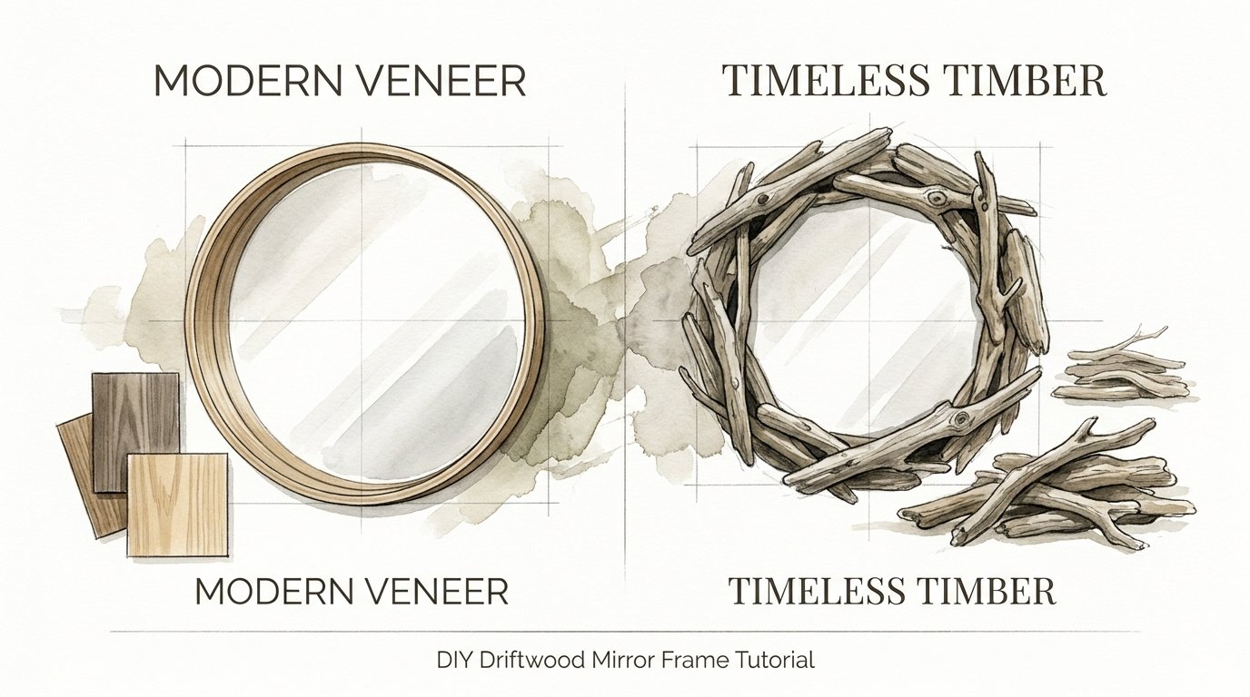 Diy Driftwood Mirror Frame Tutorial