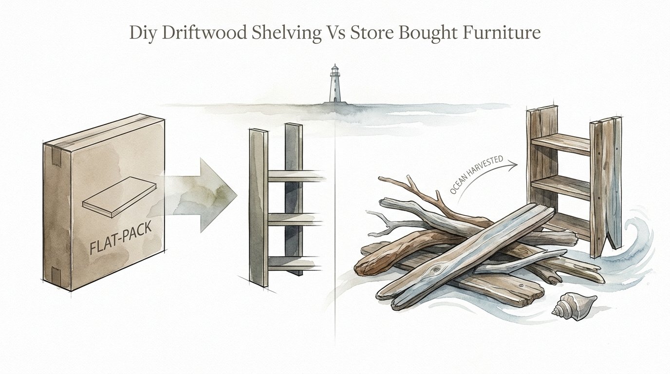 Diy Driftwood Shelving Vs Store Bought Furniture