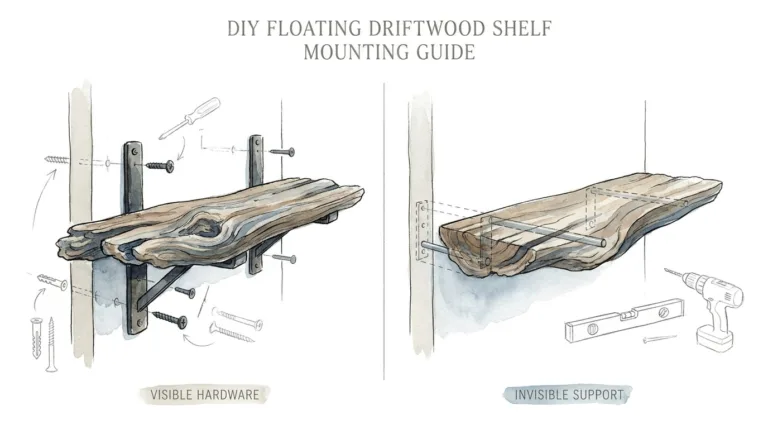 Diy Floating Driftwood Shelf Mounting Guide
