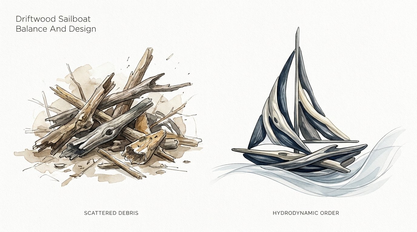 Driftwood Sailboat Balance And Design