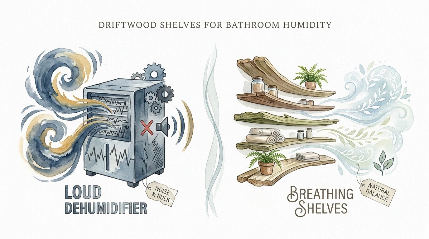 Driftwood Shelves For Bathroom Humidity