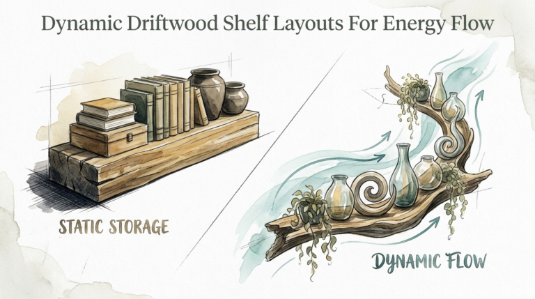 Dynamic Driftwood Shelf Layouts For Energy Flow