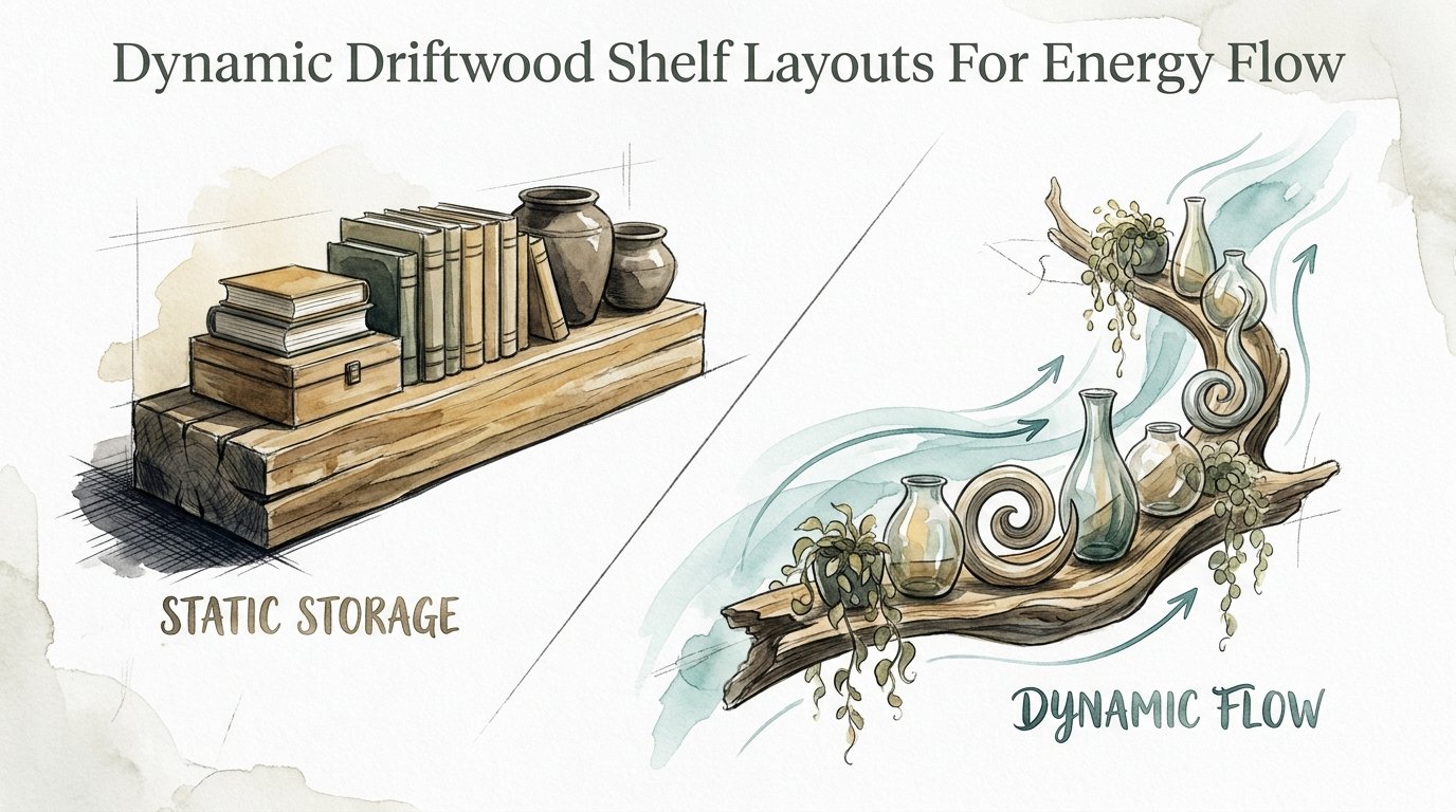 Dynamic Driftwood Shelf Layouts For Energy Flow