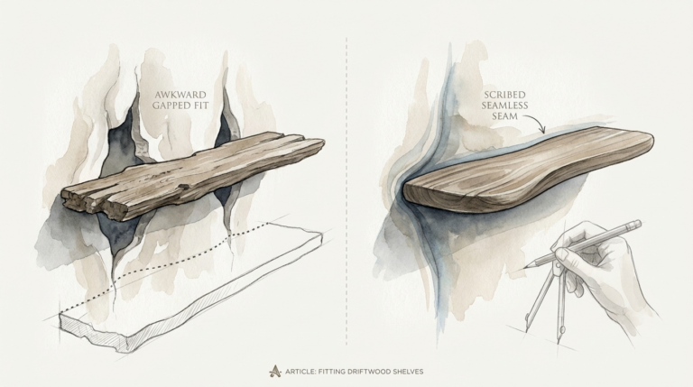 Fitting Driftwood Shelves To Uneven Walls