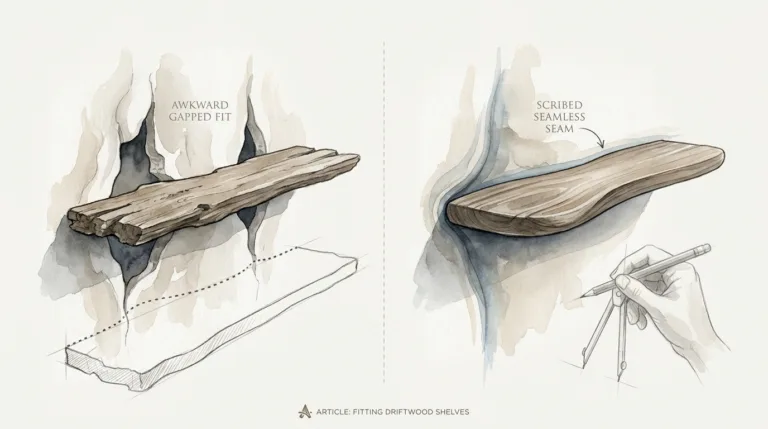 Fitting Driftwood Shelves To Uneven Walls