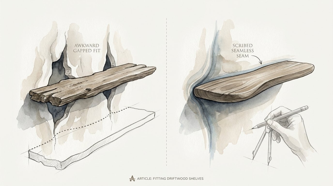 Fitting Driftwood Shelves To Uneven Walls