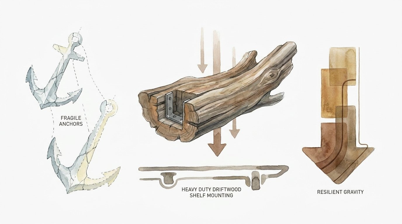 Heavy Duty Driftwood Shelf Mounting