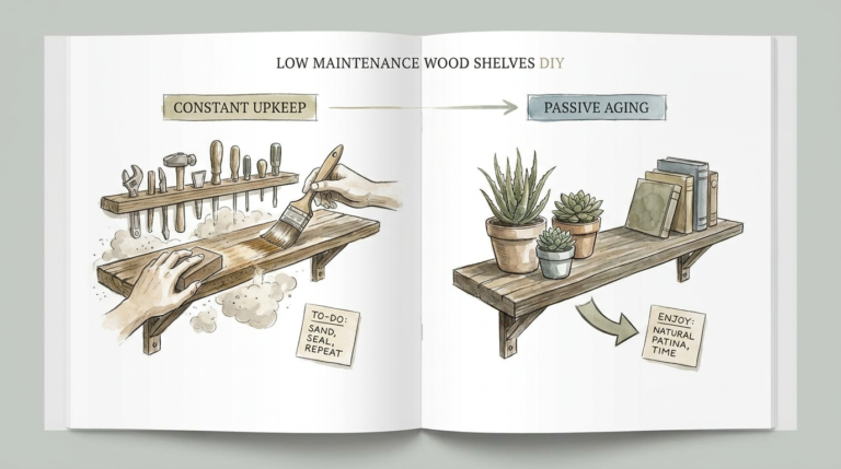 Low Maintenance Wood Shelves Diy