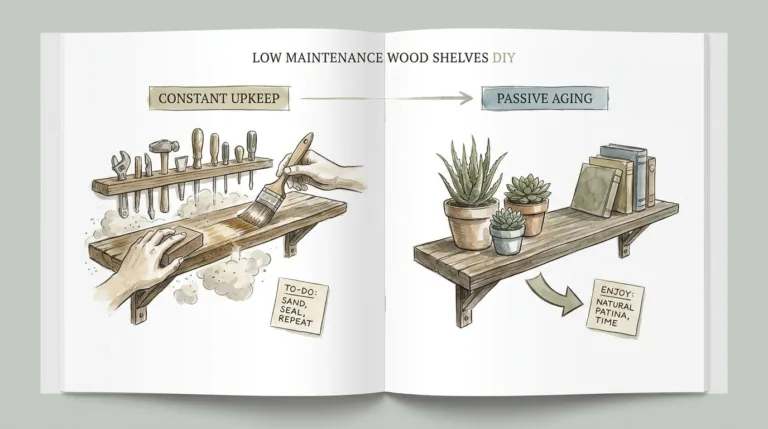 Low Maintenance Wood Shelves Diy