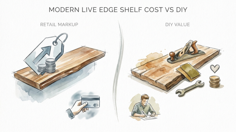 Modern Live Edge Shelf Cost Vs Diy