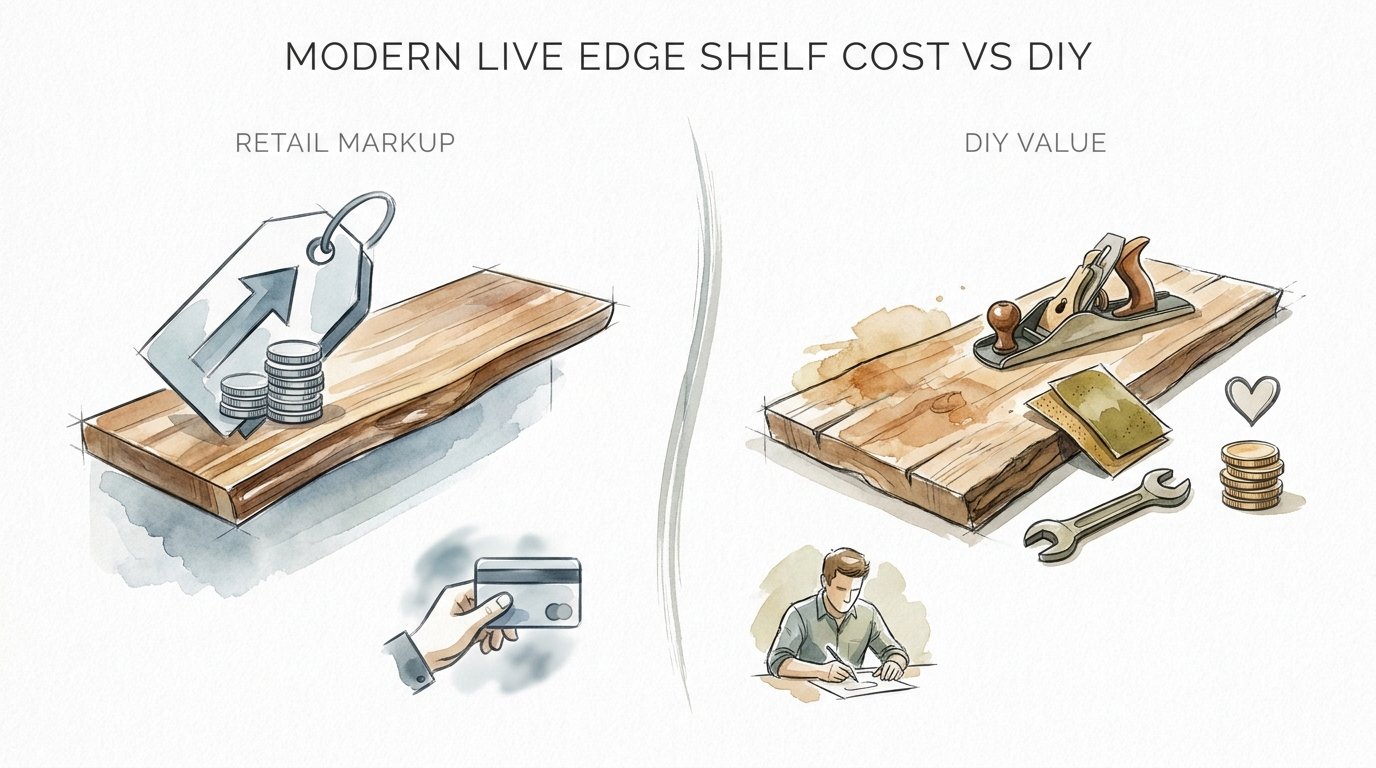 Modern Live Edge Shelf Cost Vs Diy