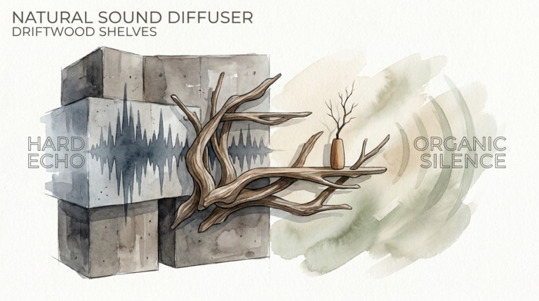 Natural Sound Diffuser Driftwood Shelves