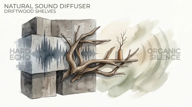 Natural Sound Diffuser Driftwood Shelves