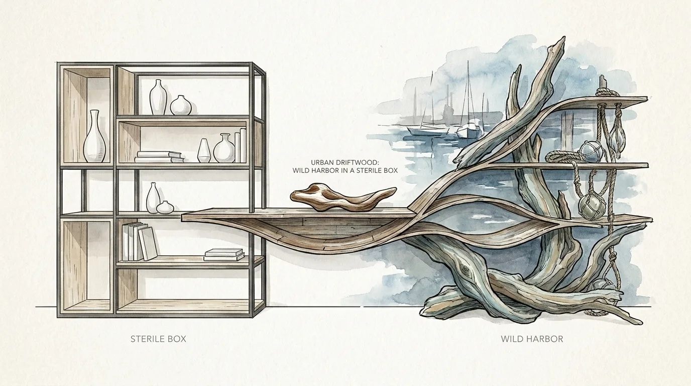 Urban Driftwood Shelf Design Ideas