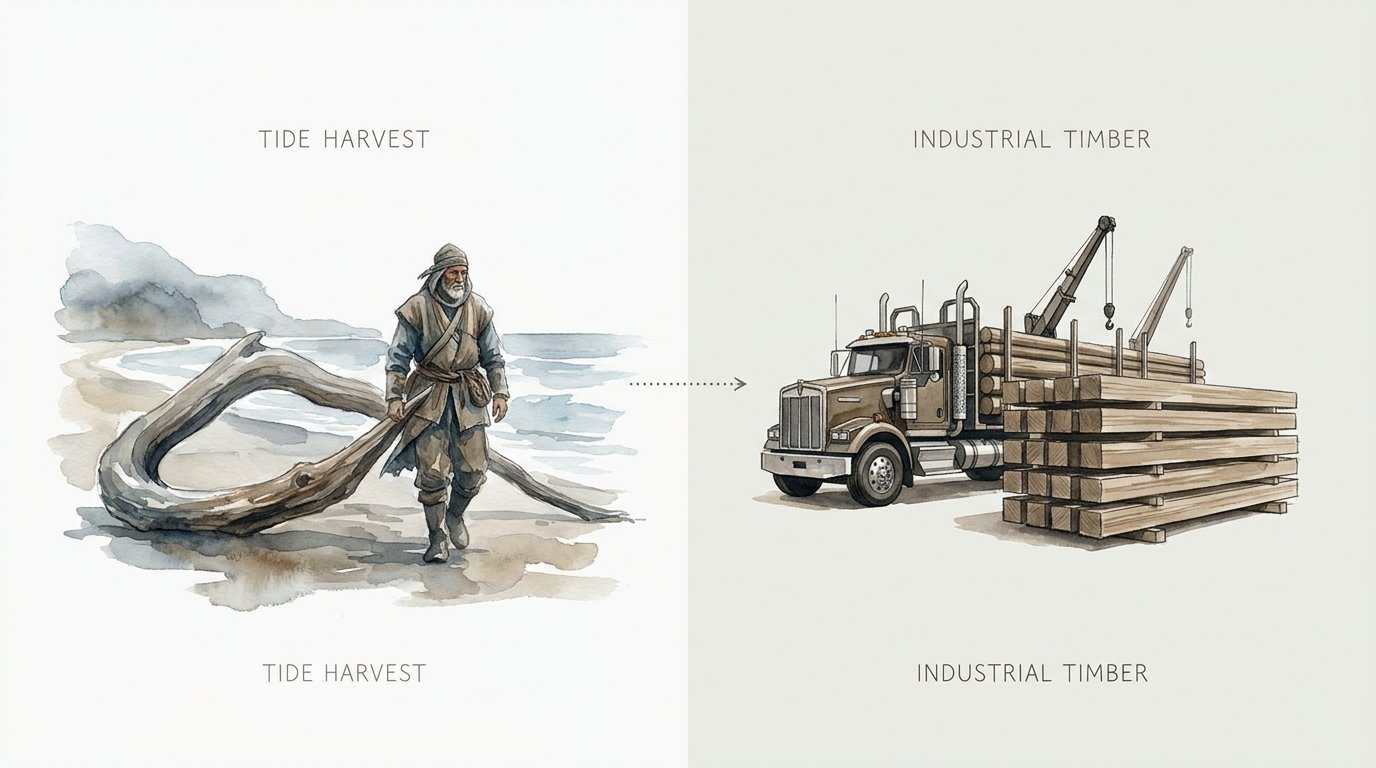 Ancestral Driftwood Harvesting Vs Modern Lumber