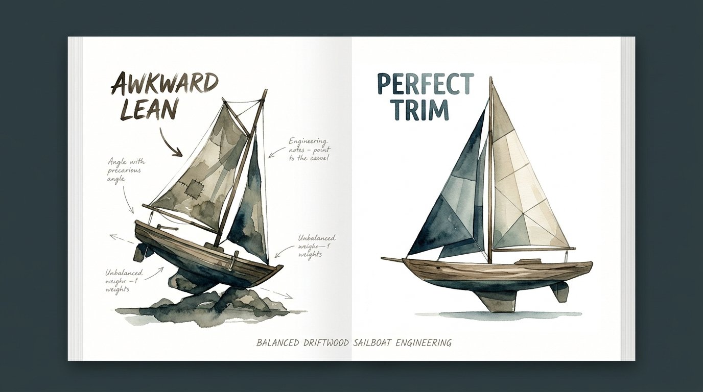Balanced Driftwood Sailboat Engineering