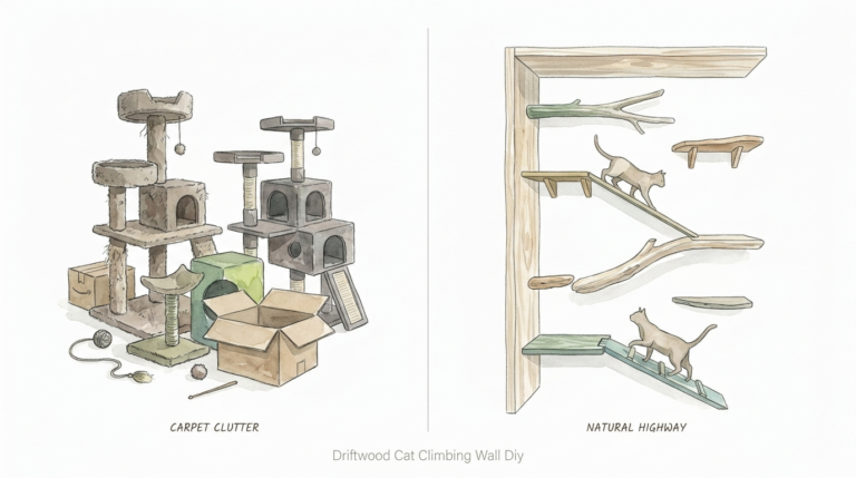Driftwood Cat Climbing Wall Diy