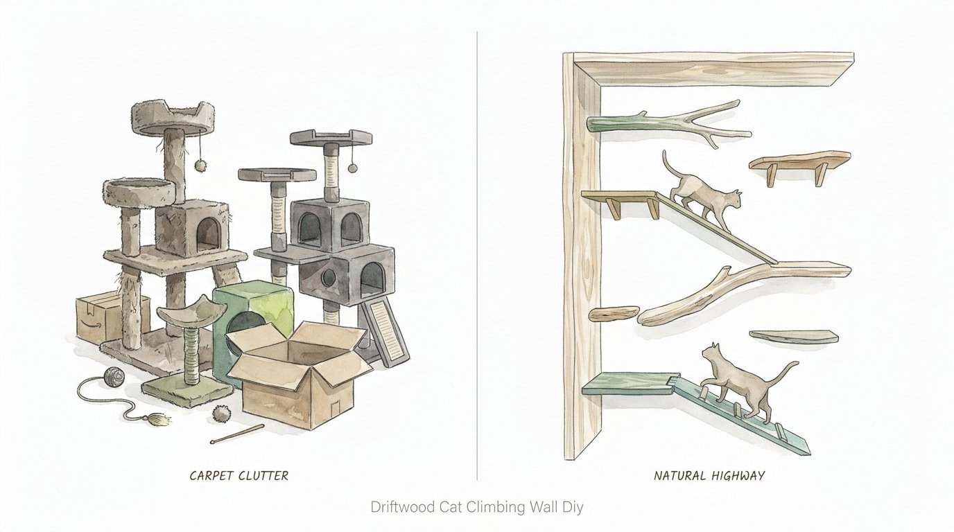 Driftwood Cat Climbing Wall Diy