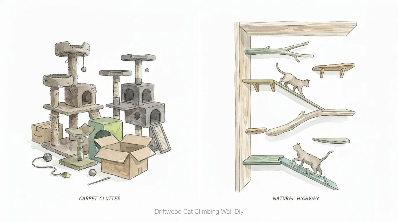 Driftwood Cat Climbing Wall Diy
