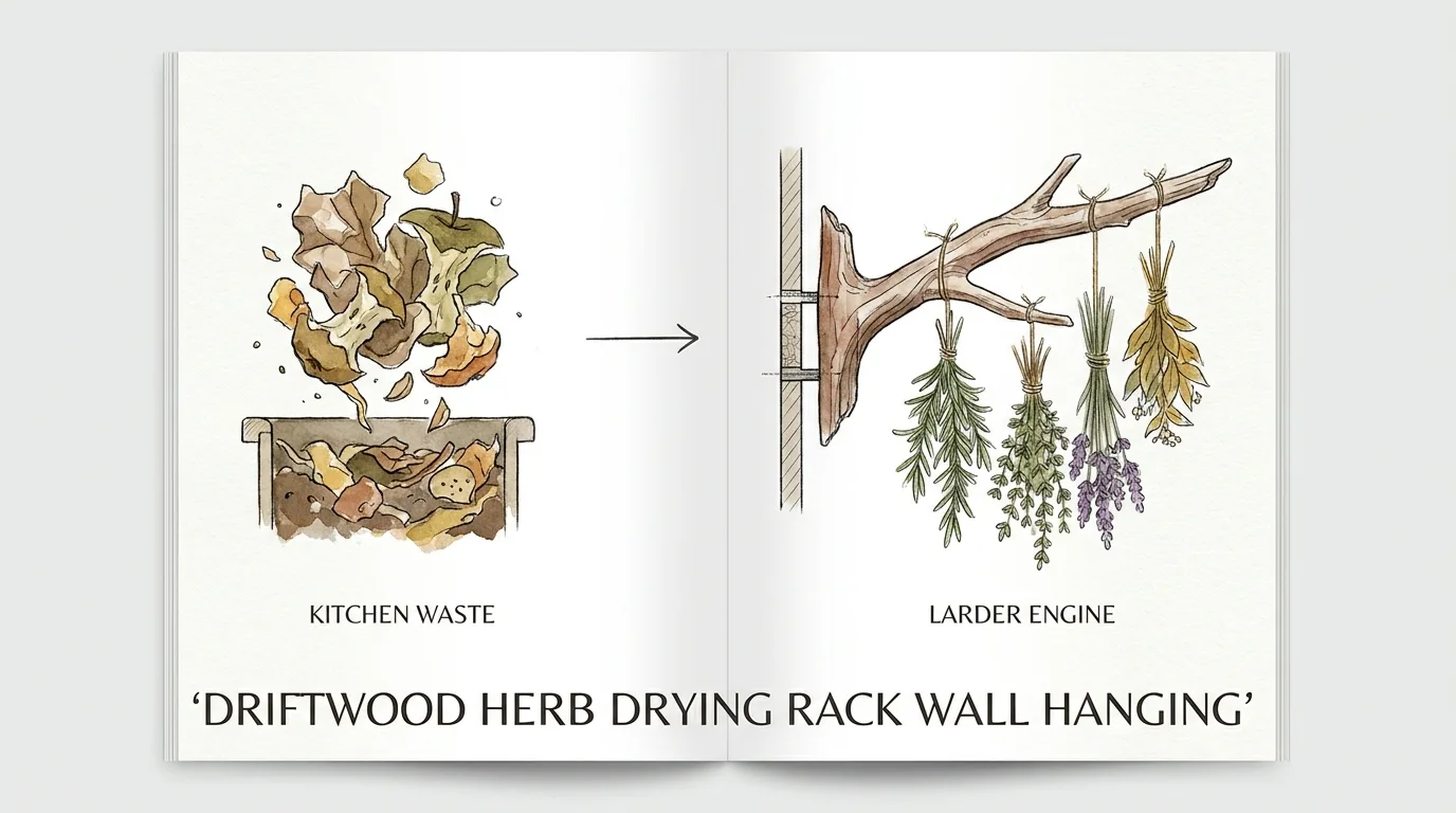 Driftwood Herb Drying Rack Wall Hanging