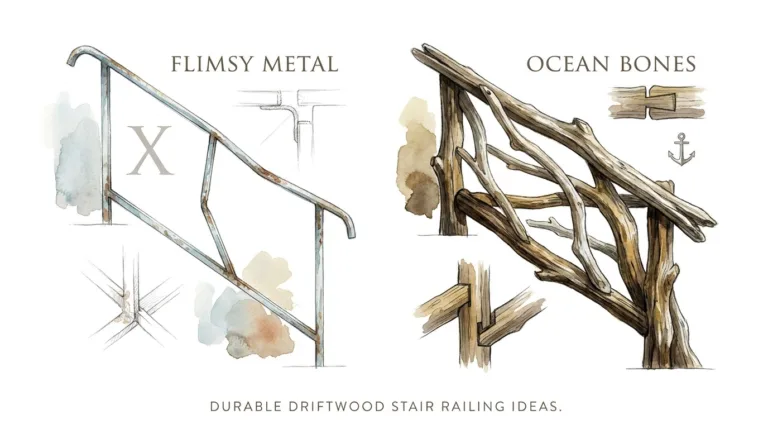 Durable Driftwood Stair Railing Ideas