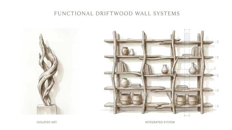 Functional Driftwood Wall Systems