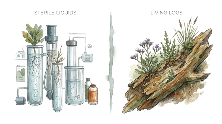 Growing Salt-marsh Plants On Driftwood Vs Hydroponics