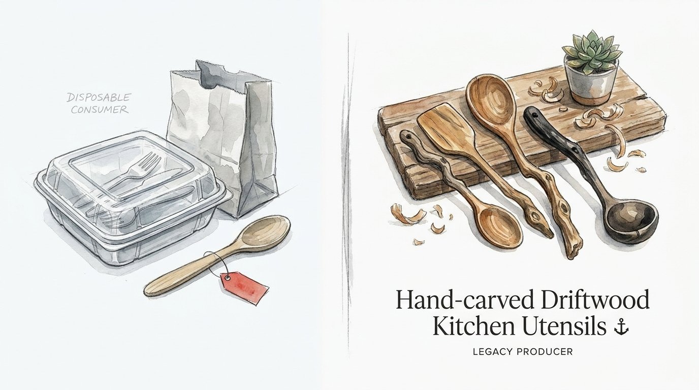 Hand-carved Driftwood Kitchen Utensils
