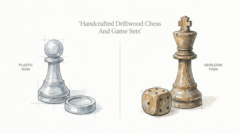 Handcrafted Driftwood Chess And Game Sets