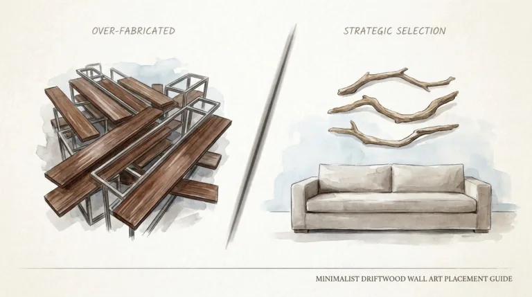 Minimalist Driftwood Wall Art Placement Guide