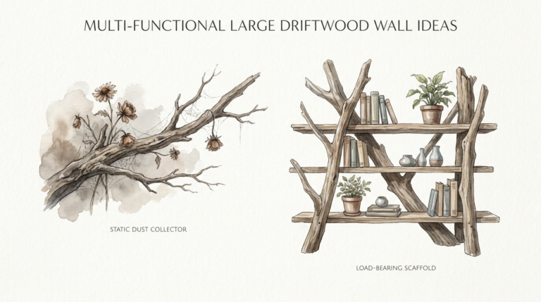 Multi-functional Large Driftwood Wall Ideas