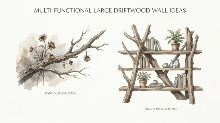 Multi-functional Large Driftwood Wall Ideas