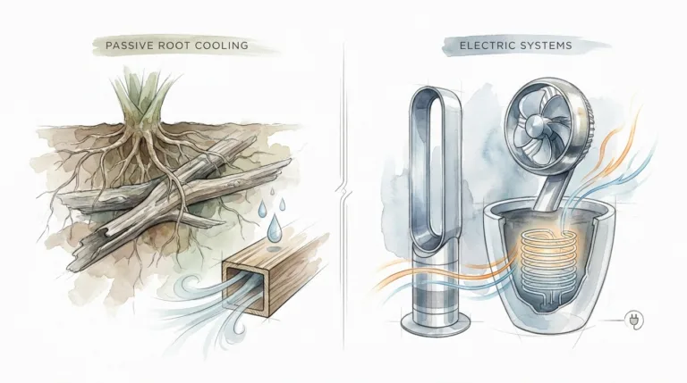 Passive Root Cooling With Driftwood Vs Electric Systems